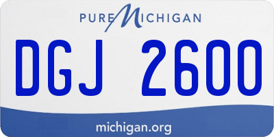 MI license plate DGJ2600