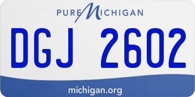 MI license plate DGJ2602