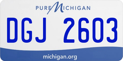 MI license plate DGJ2603
