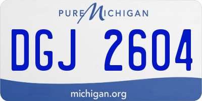 MI license plate DGJ2604