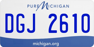 MI license plate DGJ2610