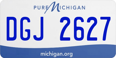 MI license plate DGJ2627