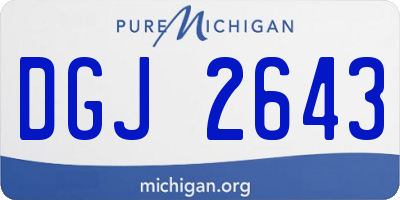 MI license plate DGJ2643