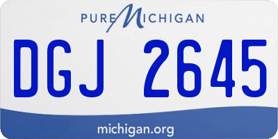 MI license plate DGJ2645
