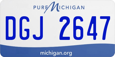 MI license plate DGJ2647