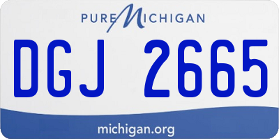 MI license plate DGJ2665