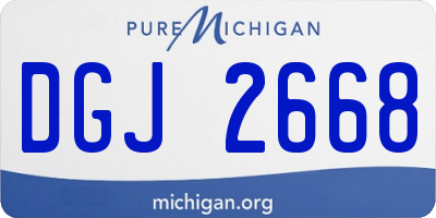 MI license plate DGJ2668