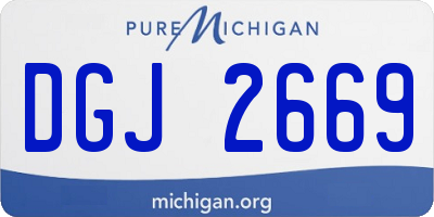 MI license plate DGJ2669