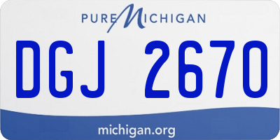 MI license plate DGJ2670