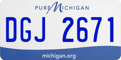MI license plate DGJ2671
