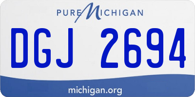 MI license plate DGJ2694
