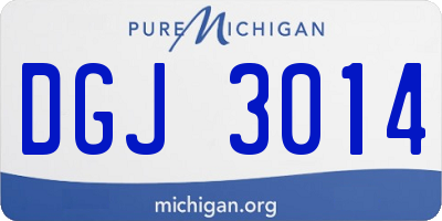 MI license plate DGJ3014