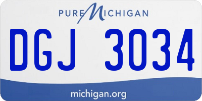 MI license plate DGJ3034