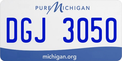MI license plate DGJ3050