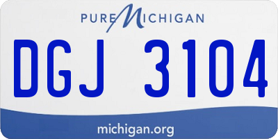 MI license plate DGJ3104
