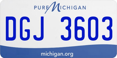 MI license plate DGJ3603