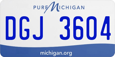 MI license plate DGJ3604
