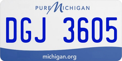 MI license plate DGJ3605