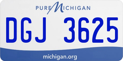 MI license plate DGJ3625