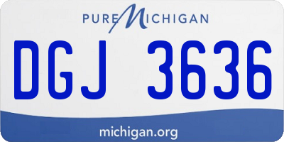 MI license plate DGJ3636