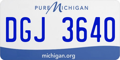 MI license plate DGJ3640
