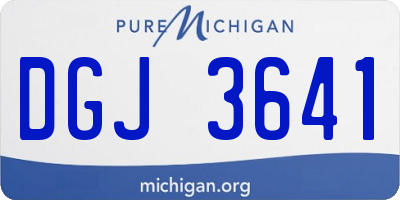 MI license plate DGJ3641