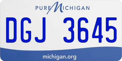 MI license plate DGJ3645
