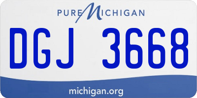 MI license plate DGJ3668