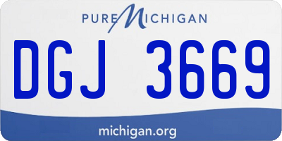 MI license plate DGJ3669