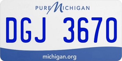 MI license plate DGJ3670