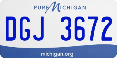 MI license plate DGJ3672