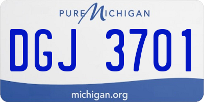 MI license plate DGJ3701