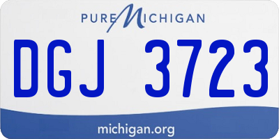 MI license plate DGJ3723