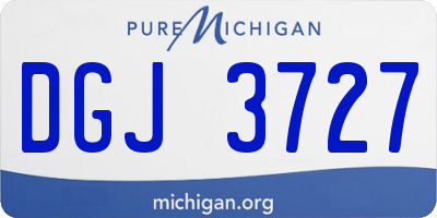 MI license plate DGJ3727