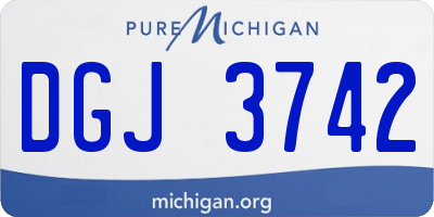 MI license plate DGJ3742