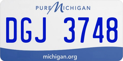 MI license plate DGJ3748