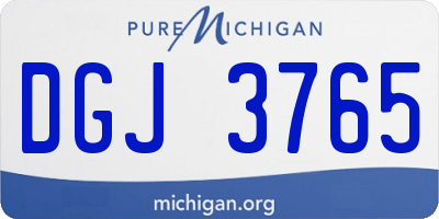 MI license plate DGJ3765