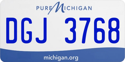 MI license plate DGJ3768