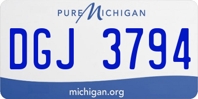 MI license plate DGJ3794