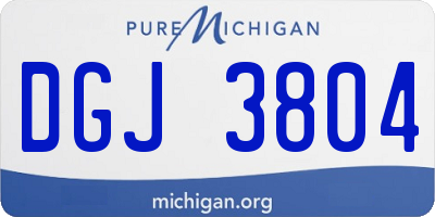MI license plate DGJ3804