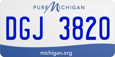 MI license plate DGJ3820