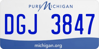 MI license plate DGJ3847
