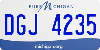 MI license plate DGJ4235