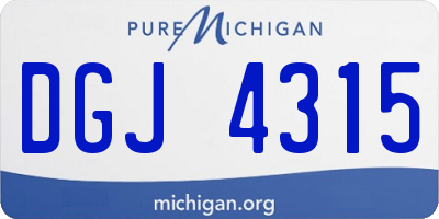 MI license plate DGJ4315