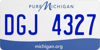 MI license plate DGJ4327