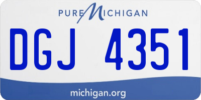 MI license plate DGJ4351