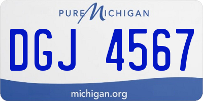 MI license plate DGJ4567