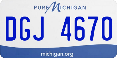 MI license plate DGJ4670
