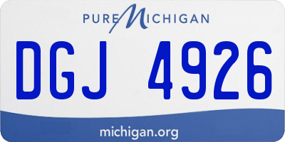 MI license plate DGJ4926