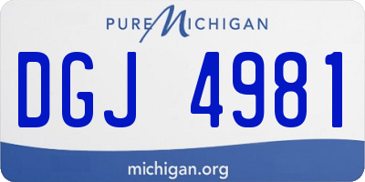 MI license plate DGJ4981